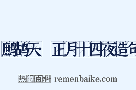 鹧鸪天·正月十四夜造句是什么意思的图片